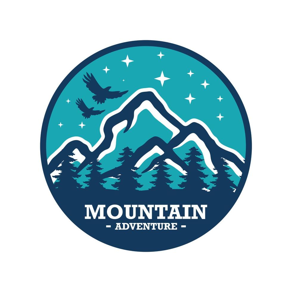 ilustración de montaña, vector de aventura al aire libre