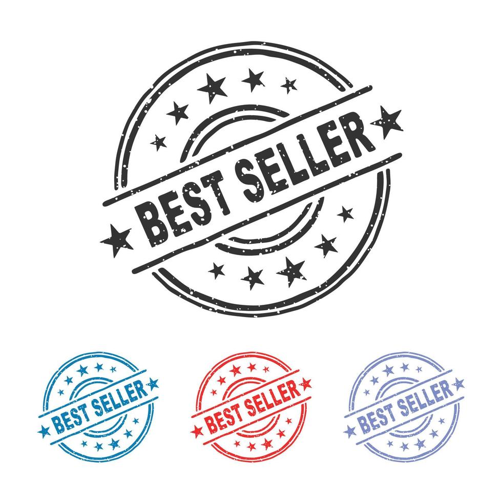 Best Seller Rubber Stamp. Best Seller Stamp Seal, Best Seller Vintage Rubber Stamp vector