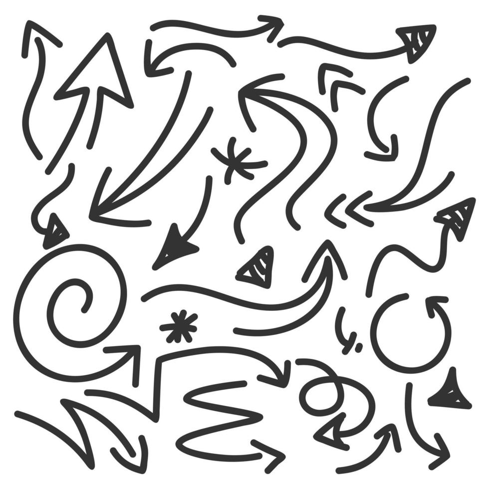 Collection Of Hand Drawn Doodle Style Arrows vector