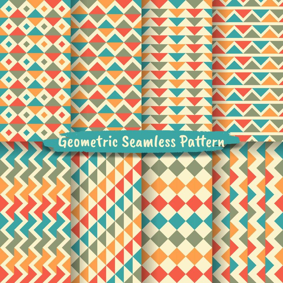 Set of Abstract geometric seamless pattern background vector