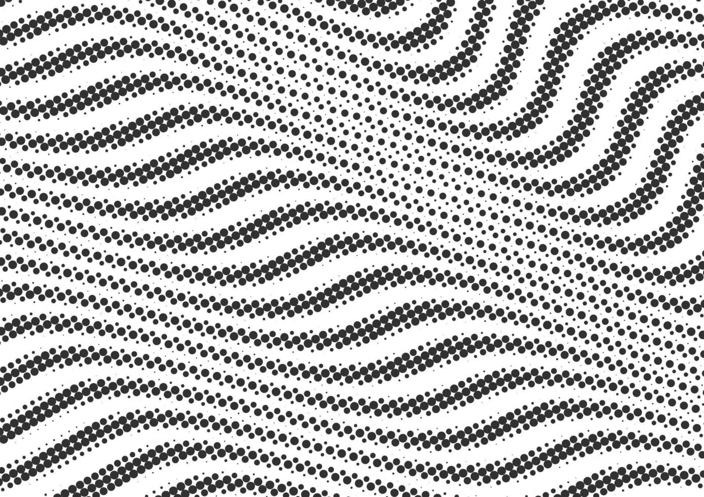 Abstract wavy black and white dots halftone background vector