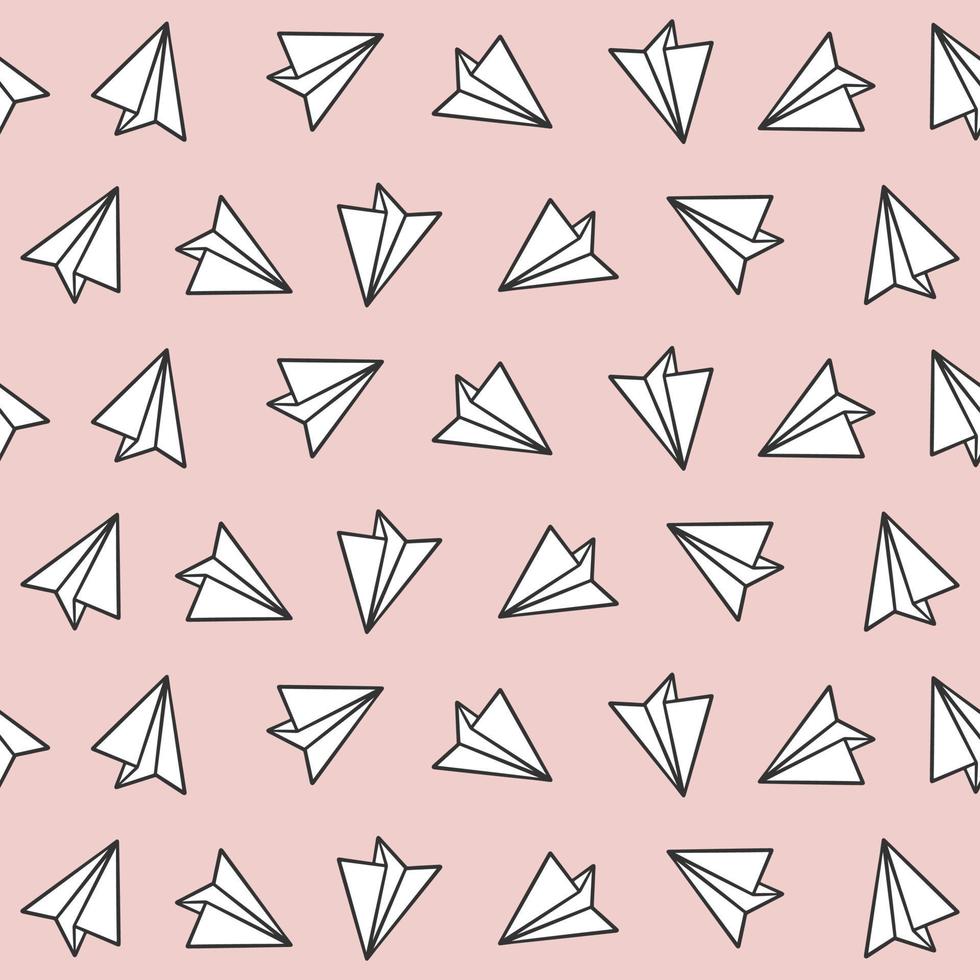 Seamless pattern with paper plane background vector