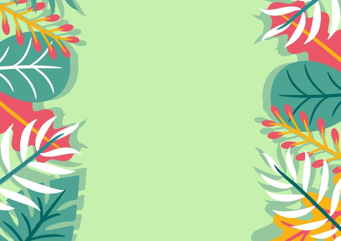 Modern tropical leaves background design vector