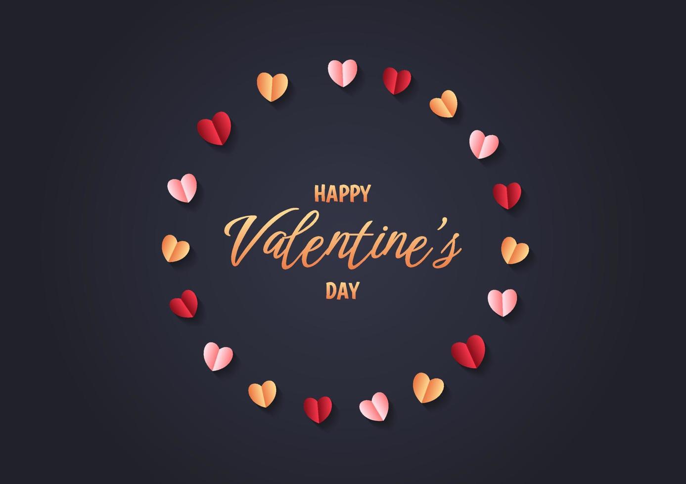 Happy valentine's day heart frame background vector