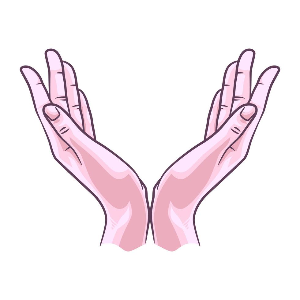 Praying hands illustration vector drawing