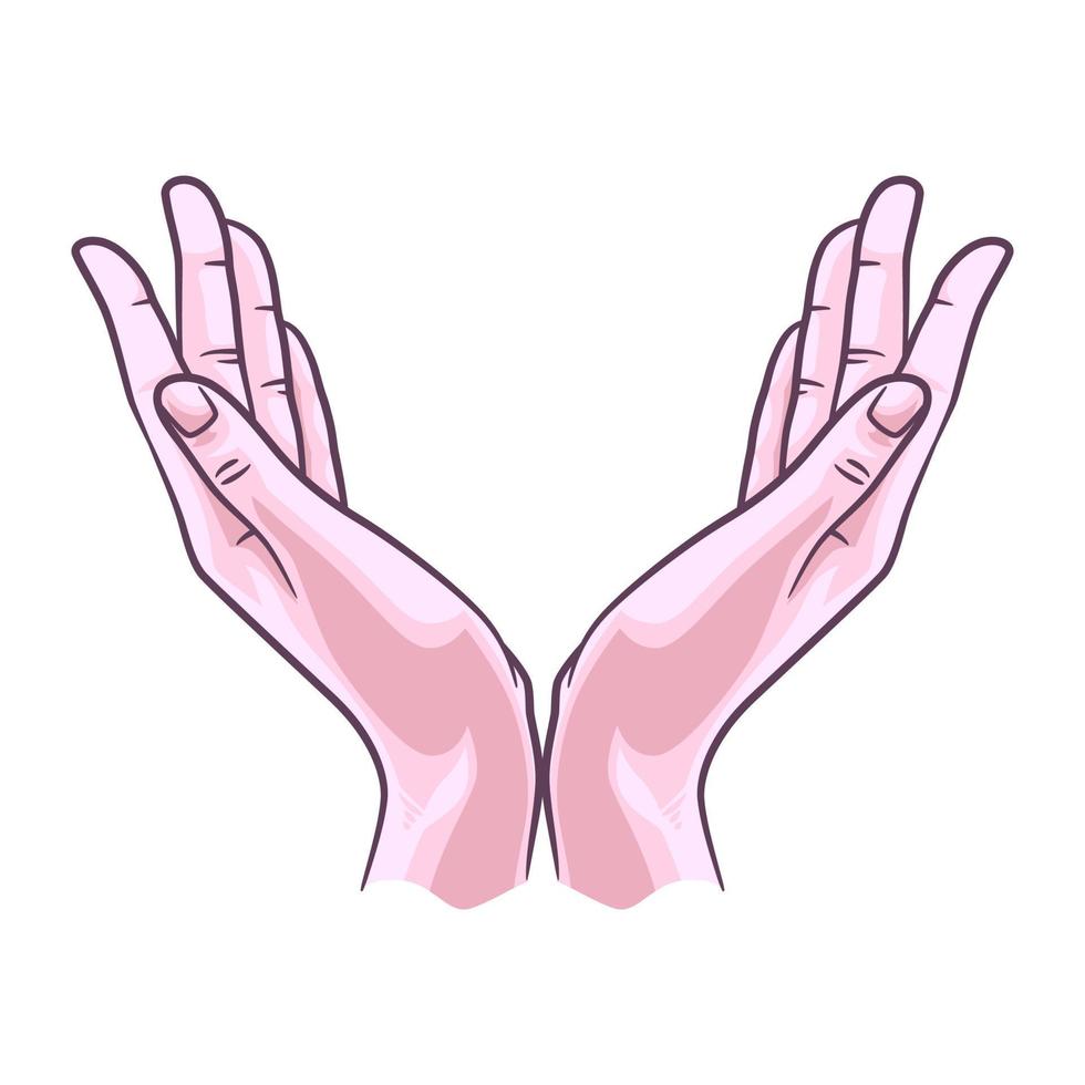 Praying hands illustration vector drawing