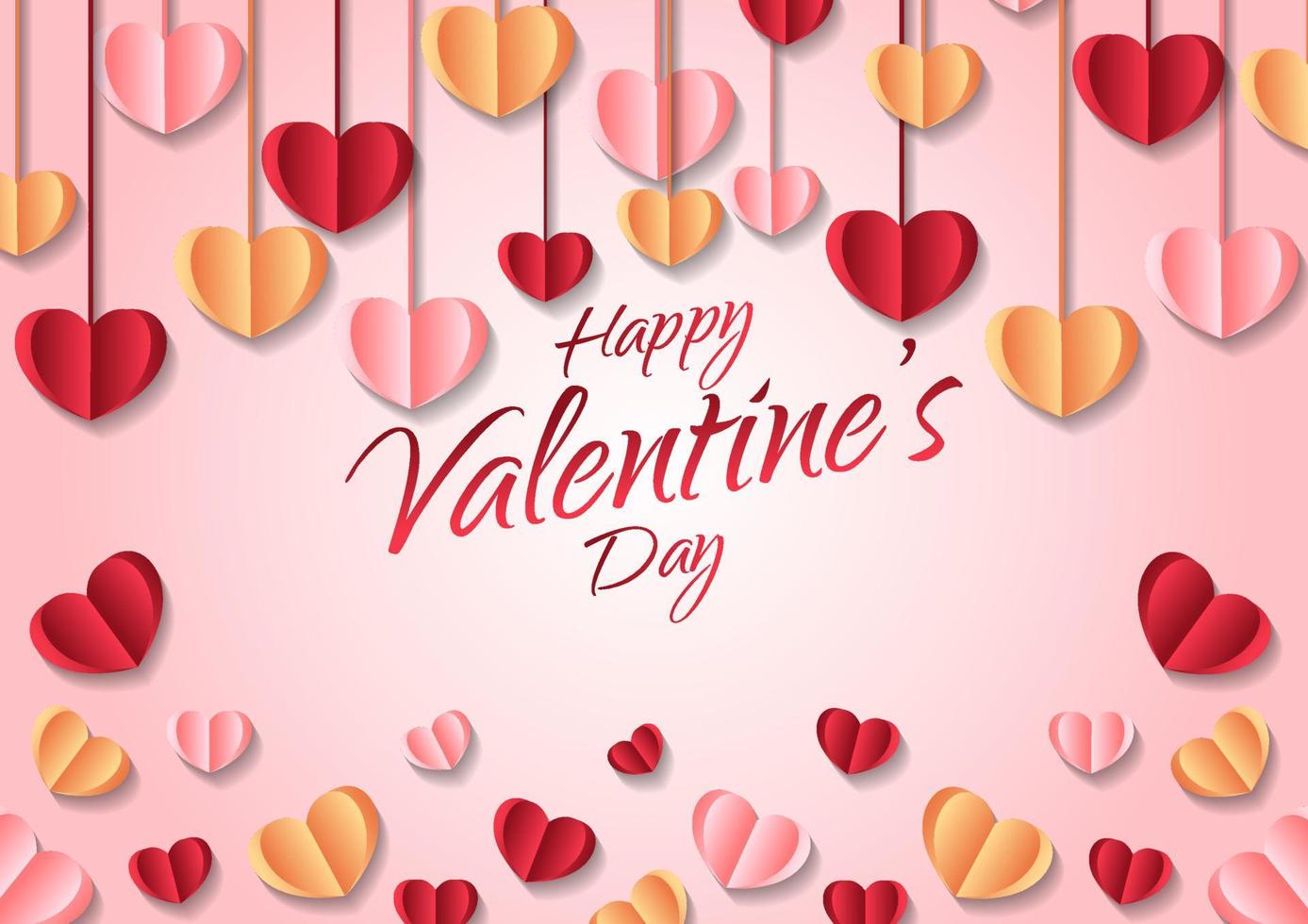 Happy valentine's day heart frame background vector