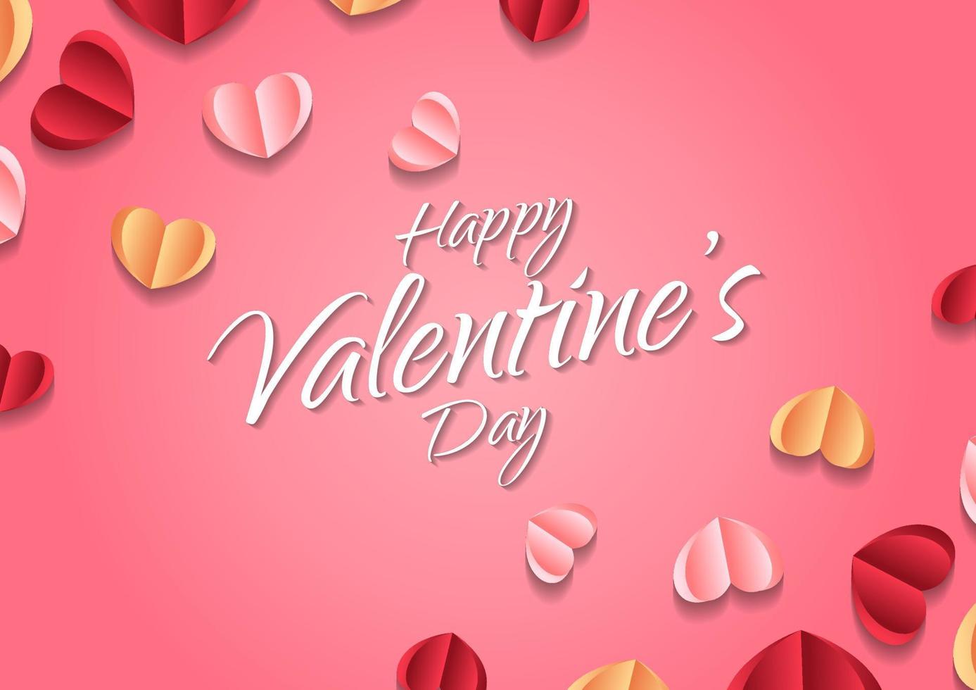 Happy valentine's day heart frame background vector