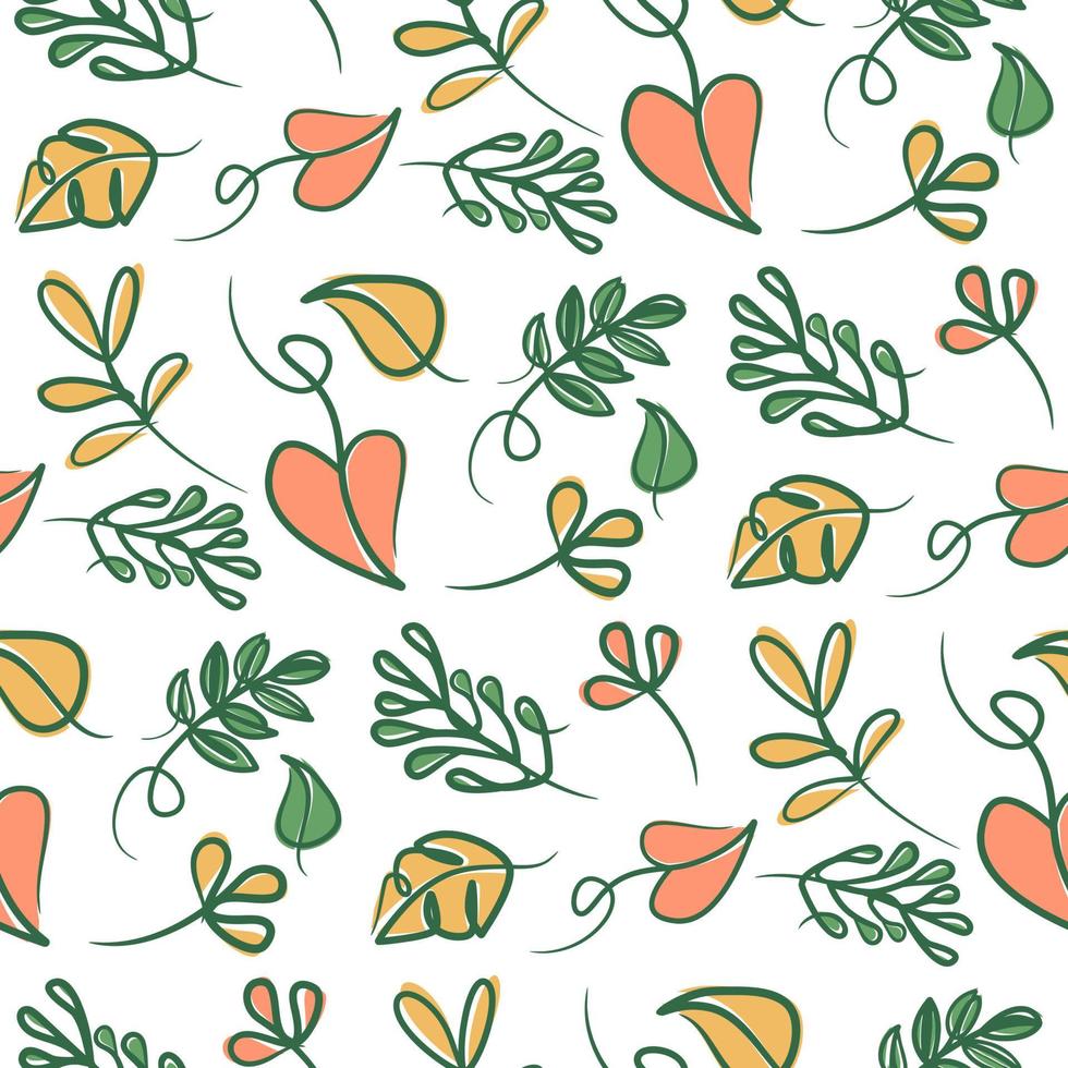 Botanical floral leaves seamless pattern. Floral pattern, Green leaves vector