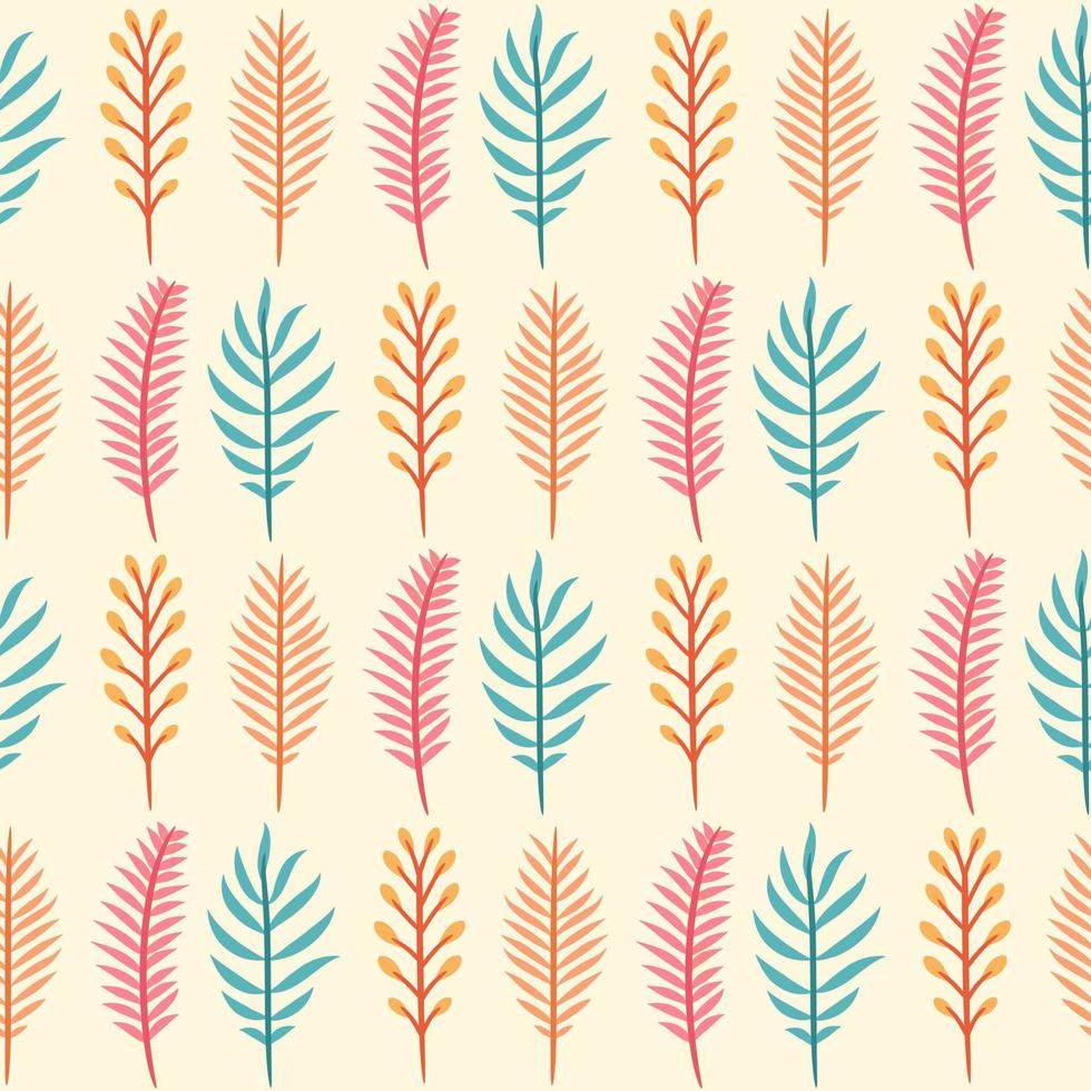 Tropical leaves botanical seamless pattern vector