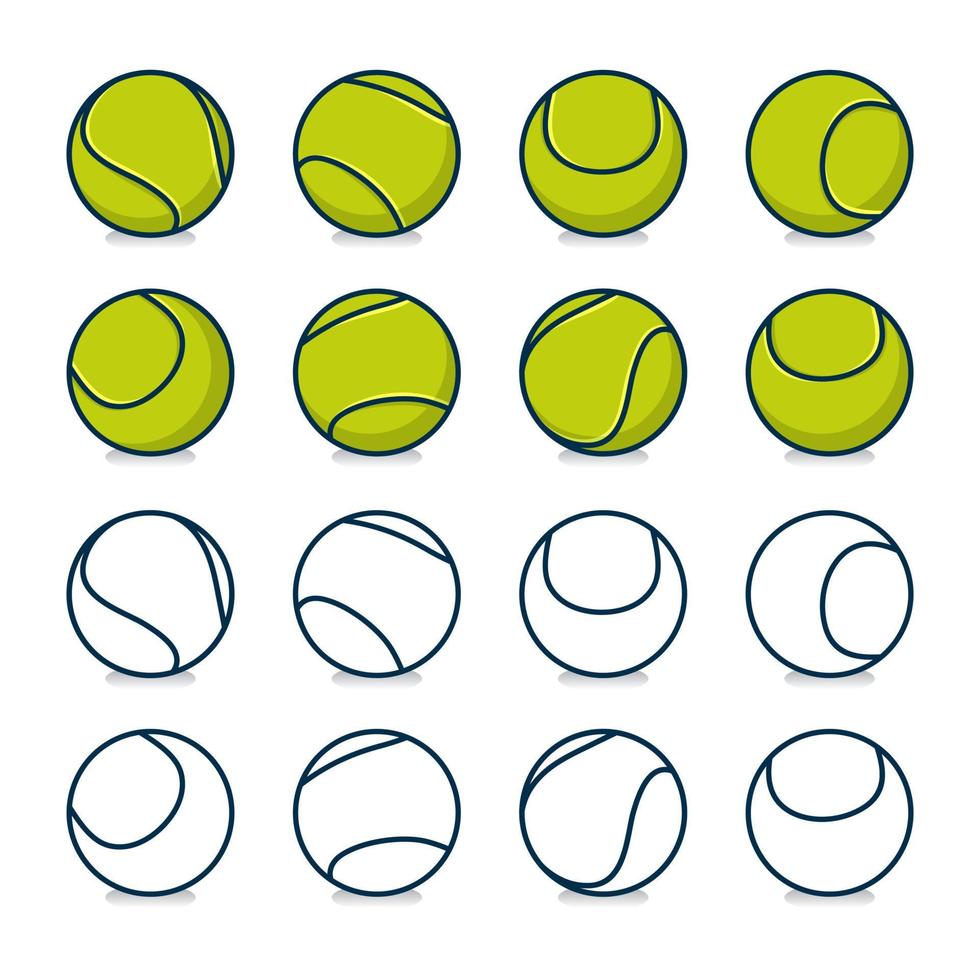 juego de pelotas de tenis vector