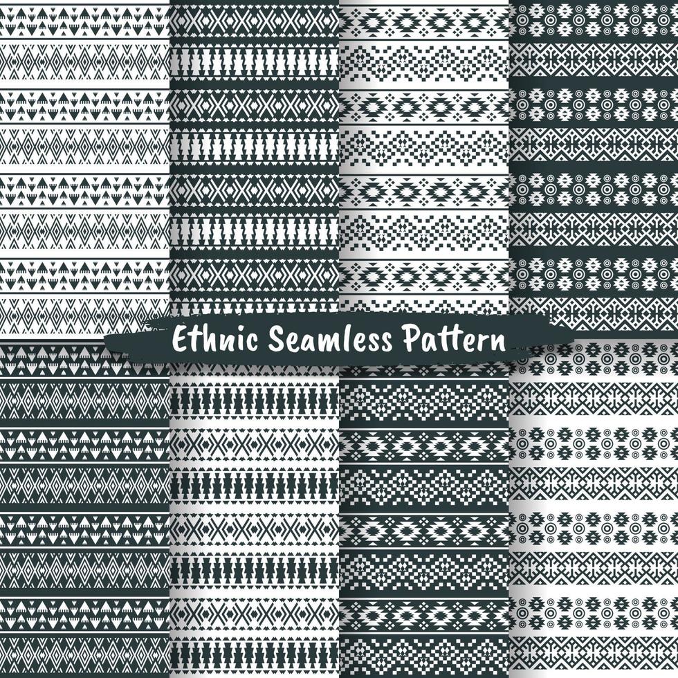 Set of Ethnic Seamless Pattern In Native Style vector