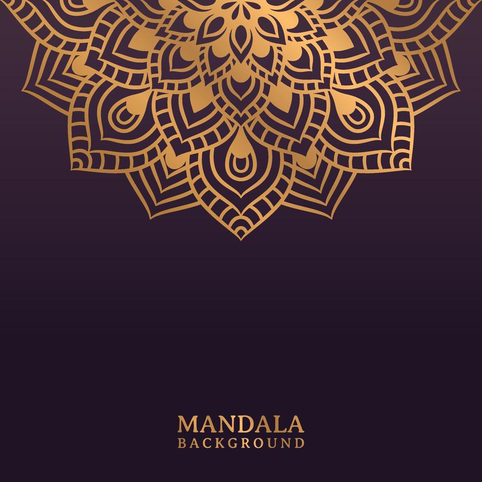 Fondo de mandala de lujo con arabescos dorados. vector