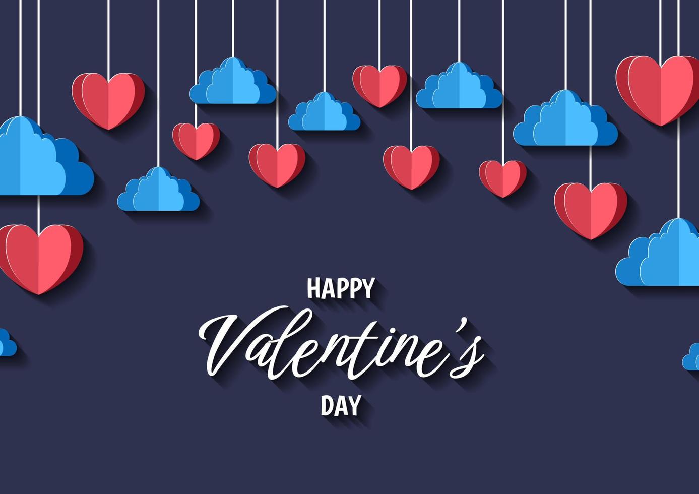 Happy valentine's day heart frame background vector