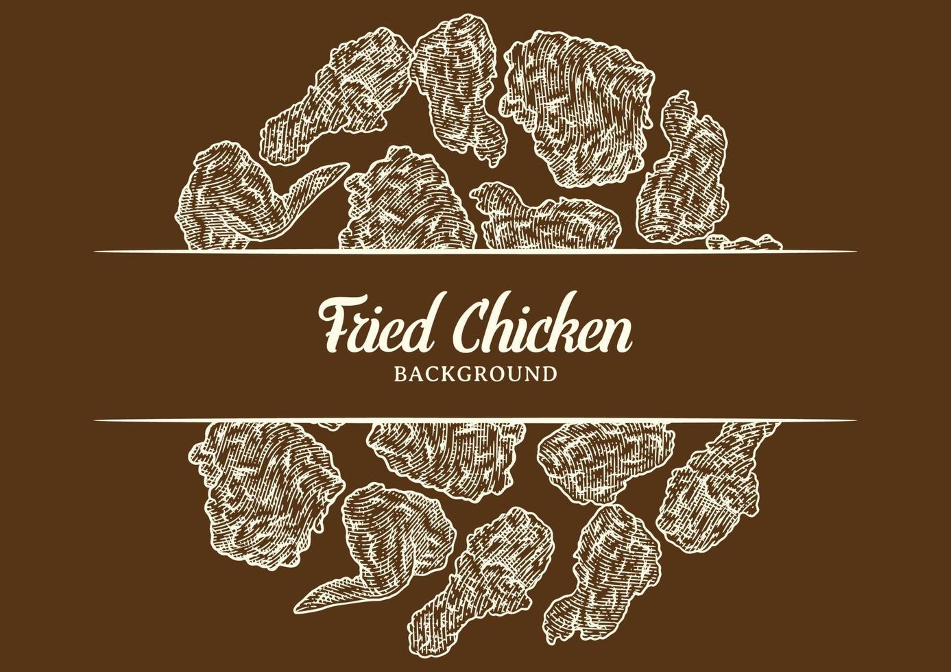 Crispy fried chicken background template vector