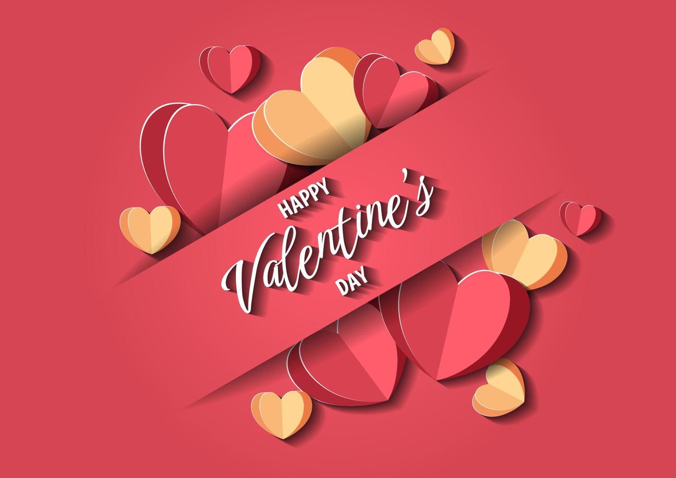 Happy valentine's day heart frame background vector