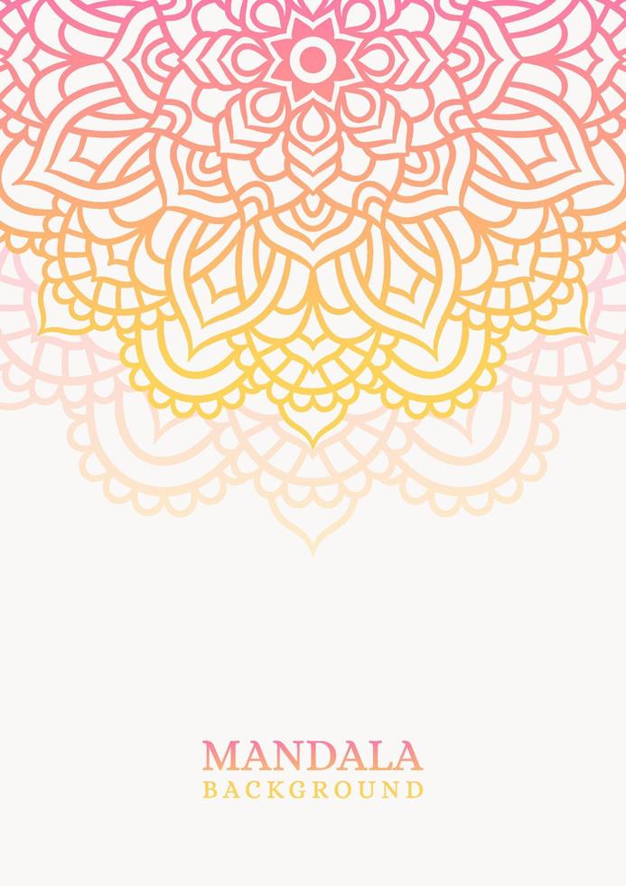 Mandala round ornament background with gradient vector