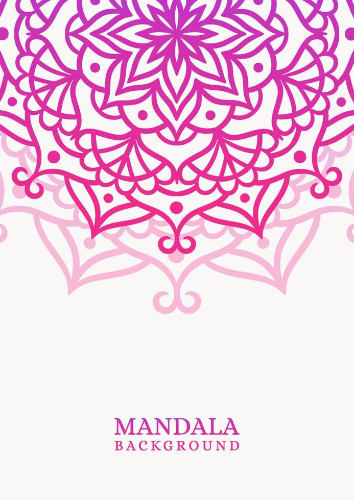 Mandala round ornament background with gradient vector
