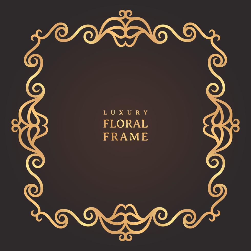 elegante marco decorativo de oro vintage de lujo vector