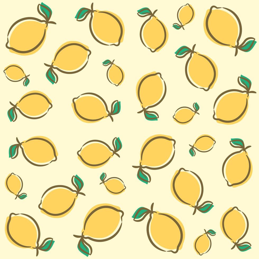 patrón tropical sin costuras con limones amarillos vector