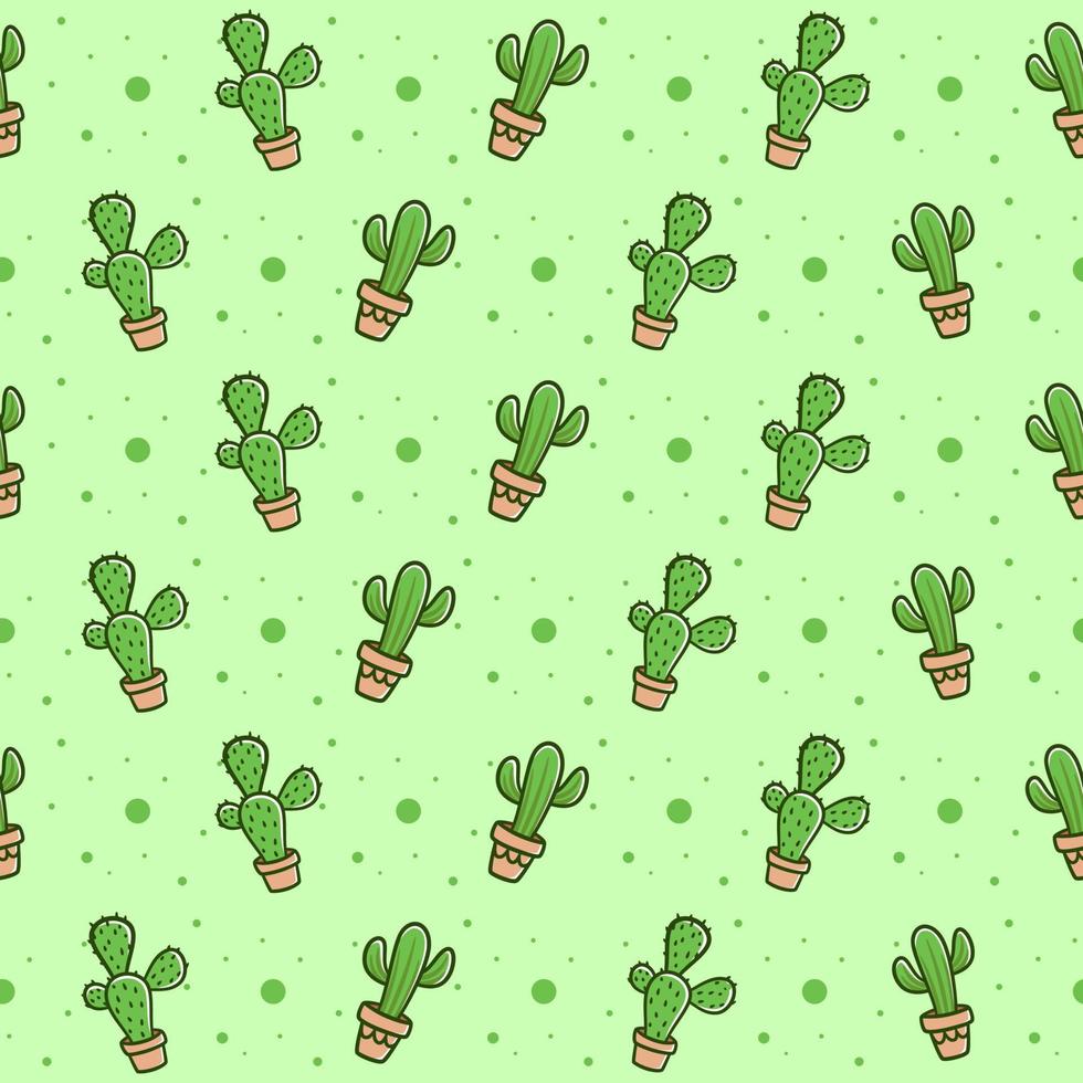 Fondo de patrón de vector transparente de cactus lindo