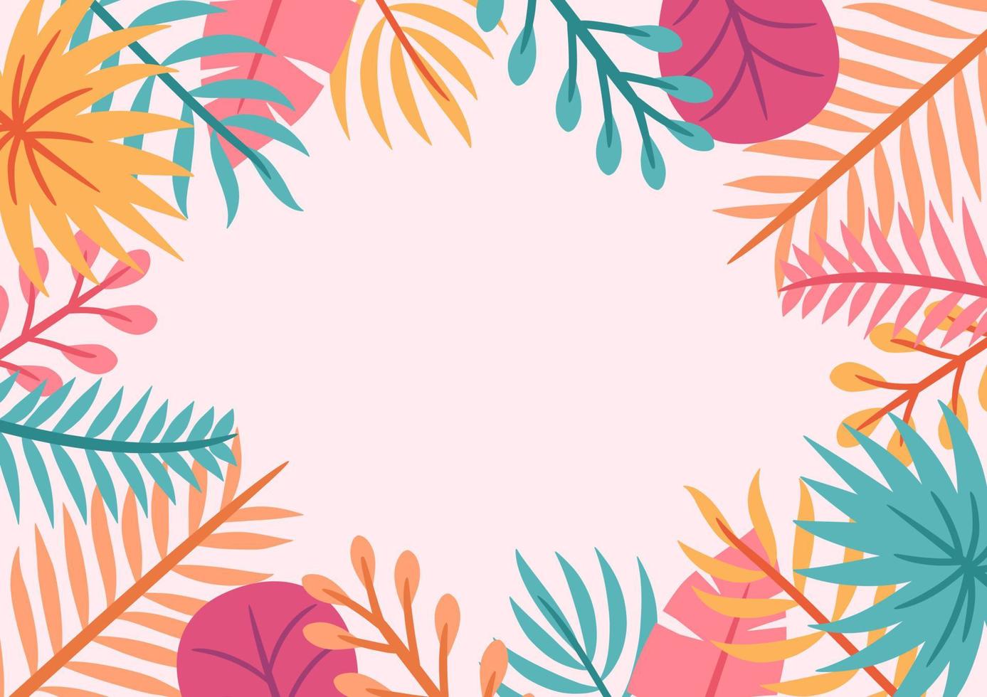 Modern tropical leaves background design vector