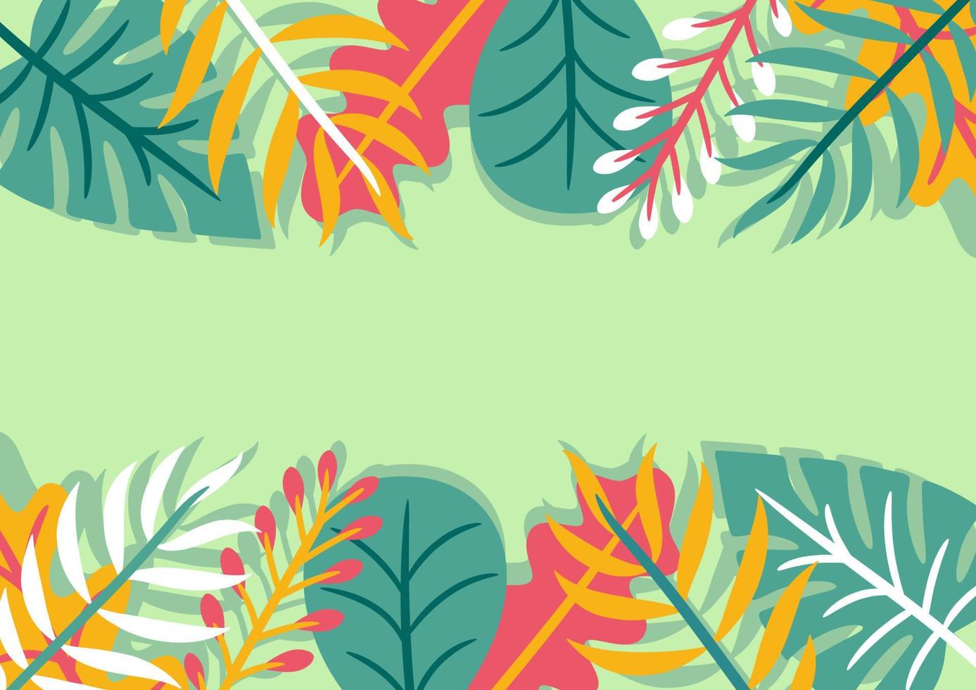 Modern tropical leaves background design vector