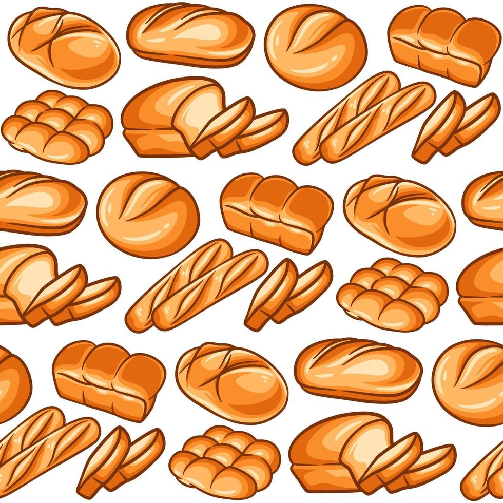 Bread and bakery seamless pattern vector