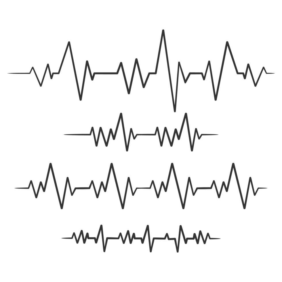 Continuous line drawing of heartbeat monitor pulse, Heart rate vector