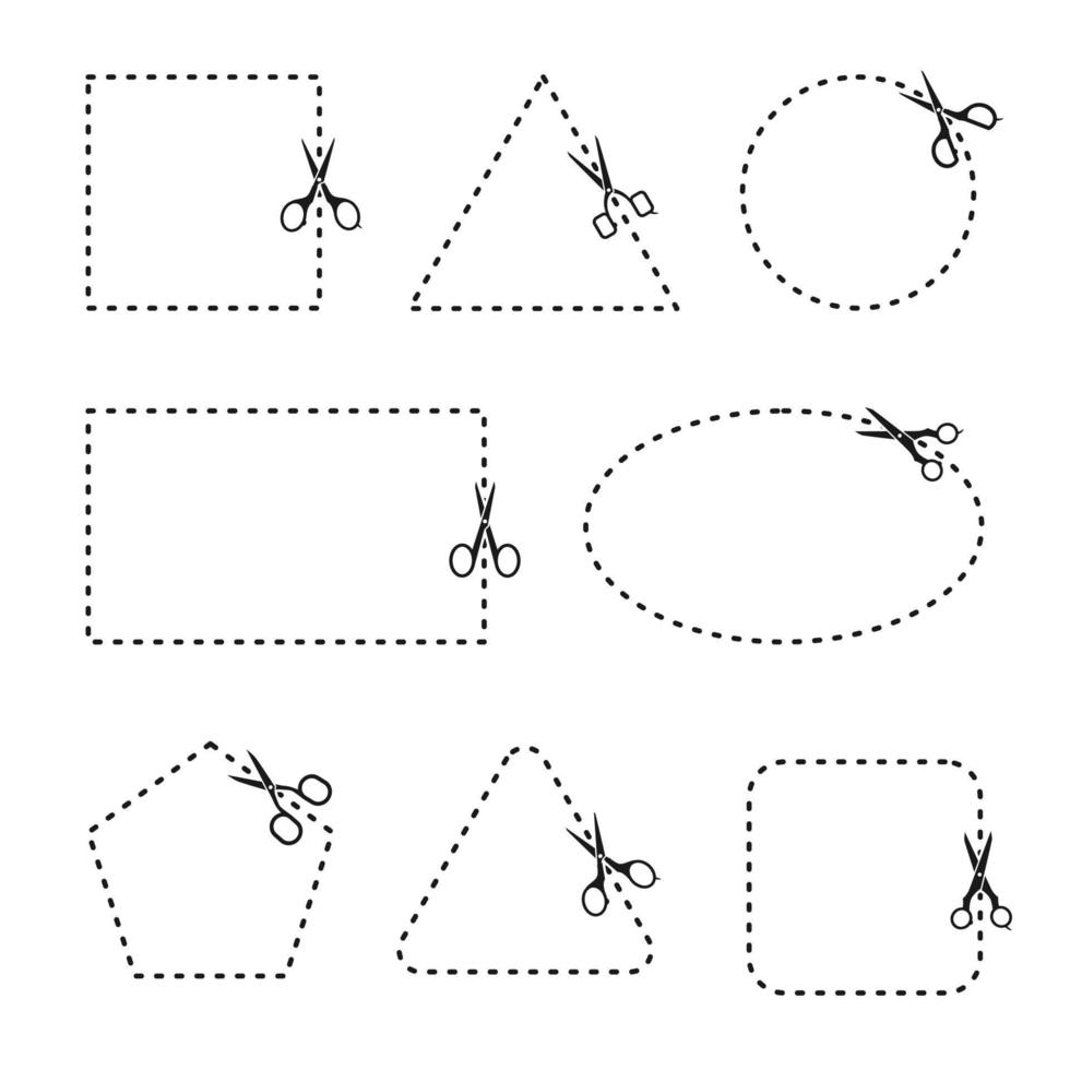 Vector Set Of Cutting Scissors