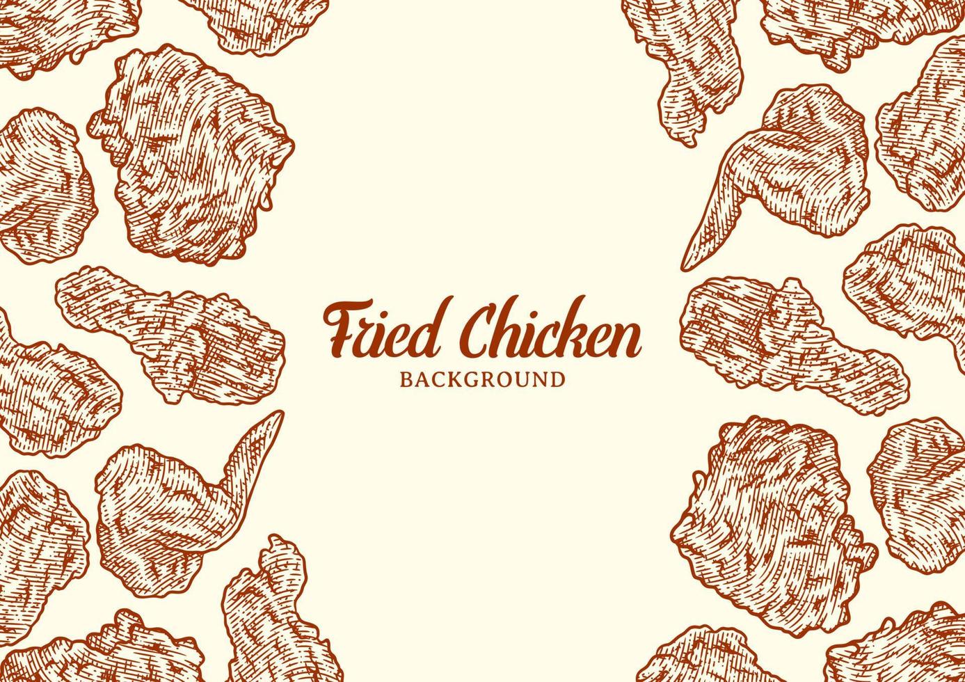 Crispy fried chicken background template vector