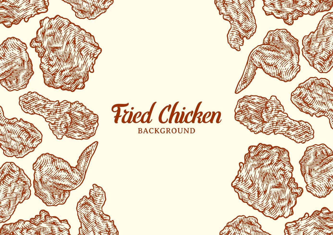 plantilla de fondo de pollo frito crujiente vector