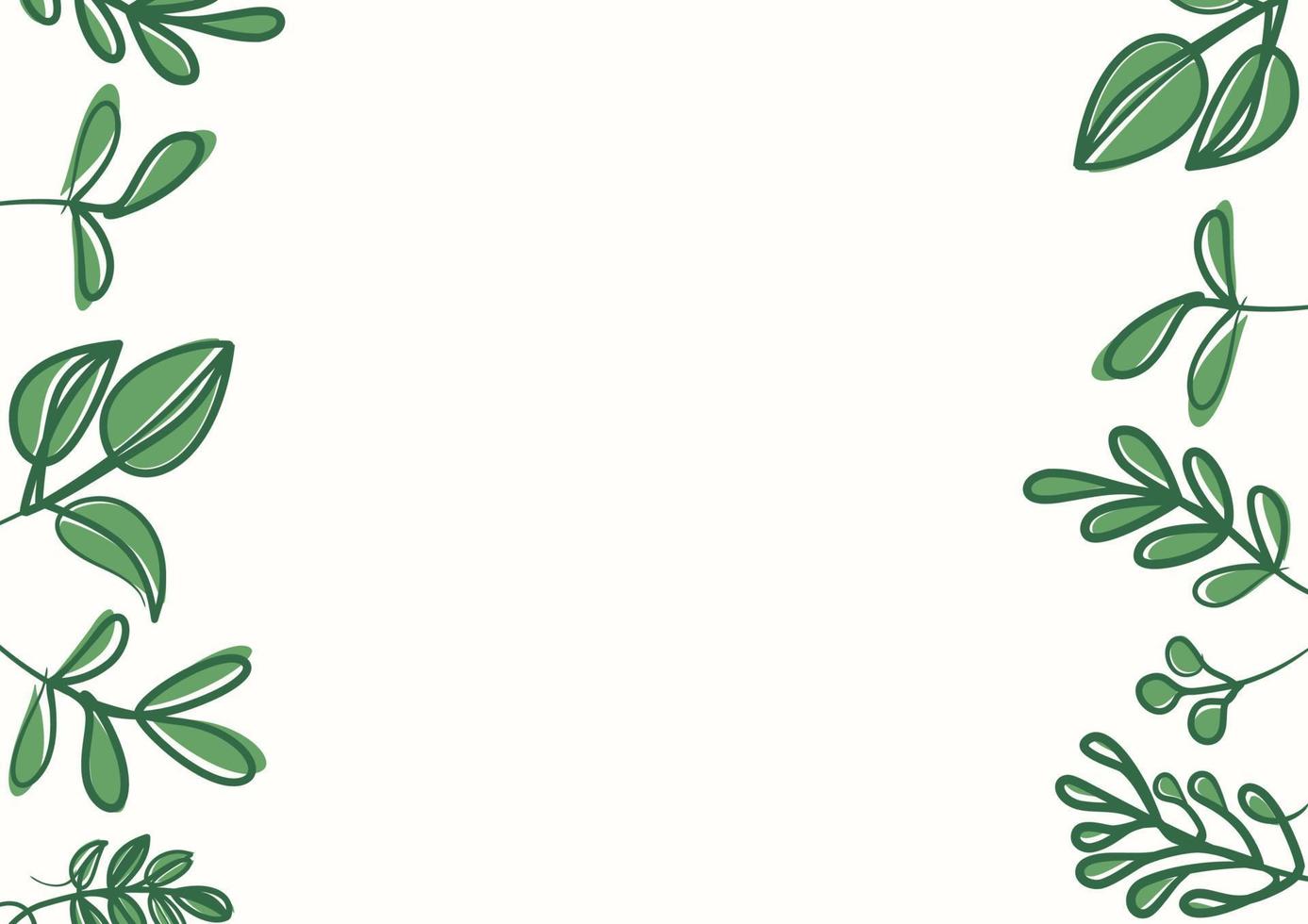 Botanical green floral leaves background with copy space for text vector