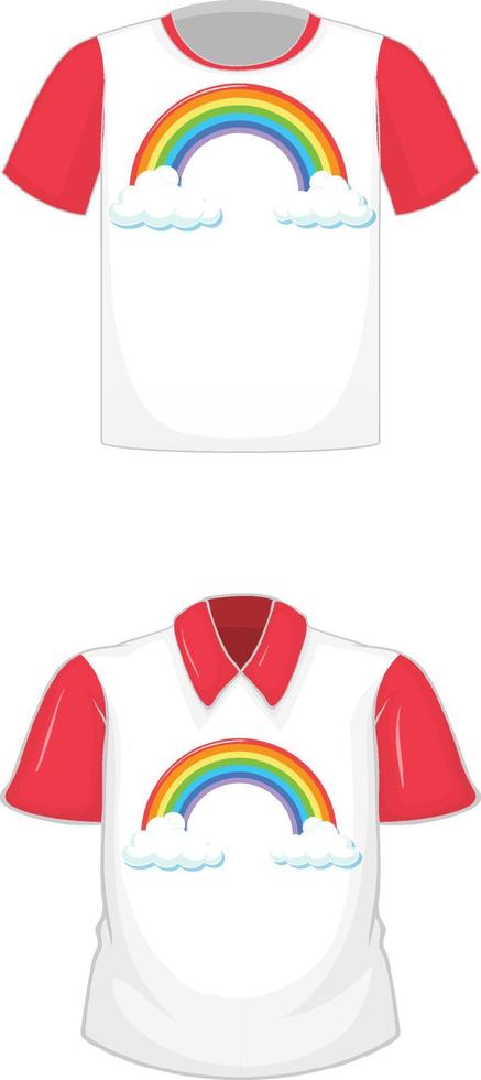 Set of t-shirt and polo shirt with same pattern vector