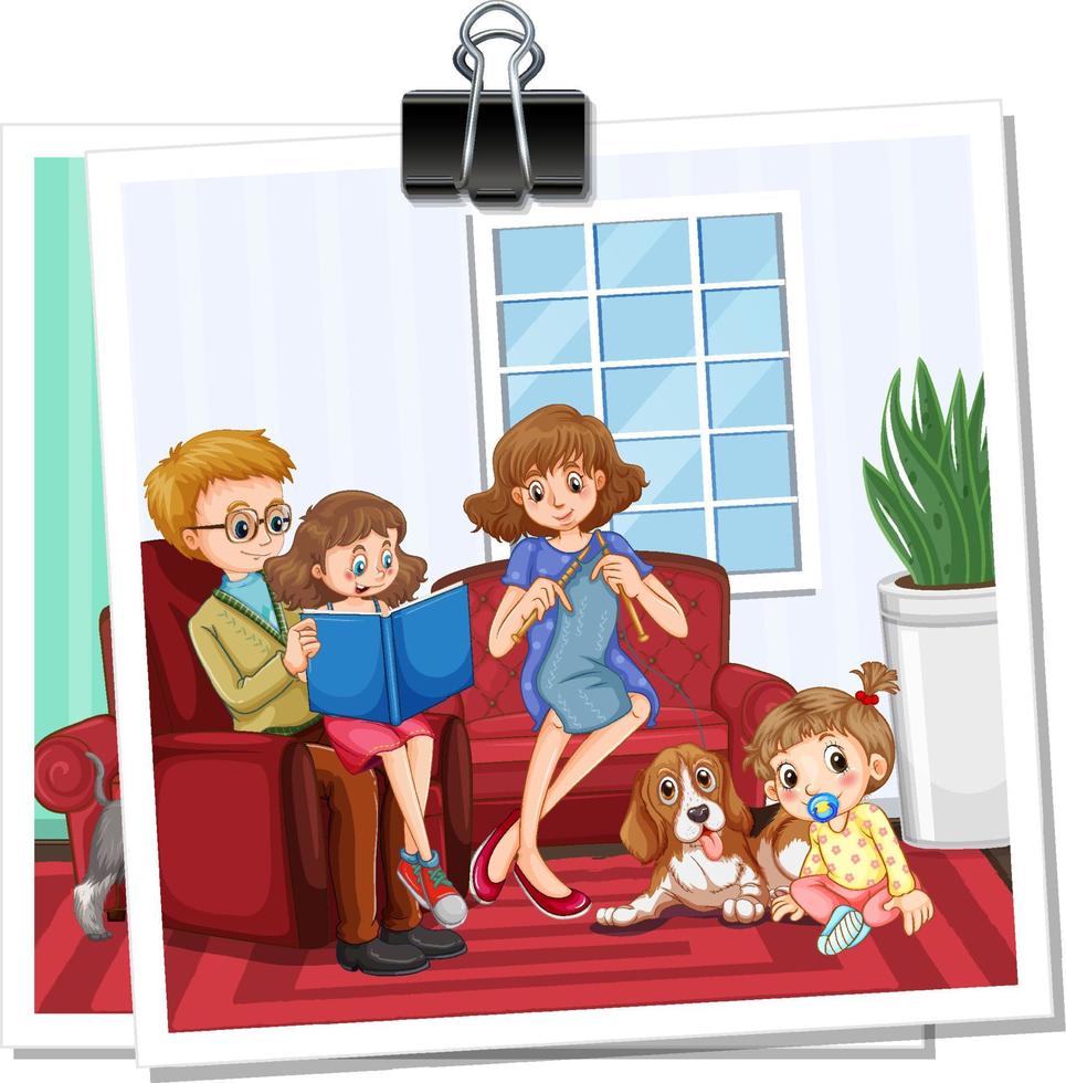 A photo of family on white backgound vector