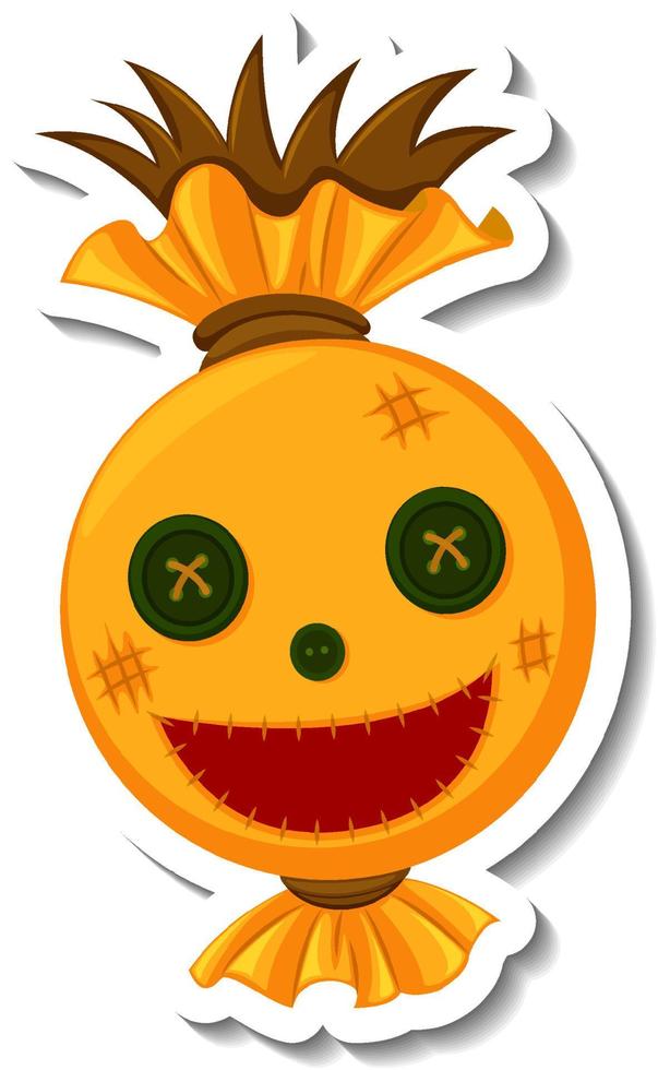 Head of scarecrow with happy face vector