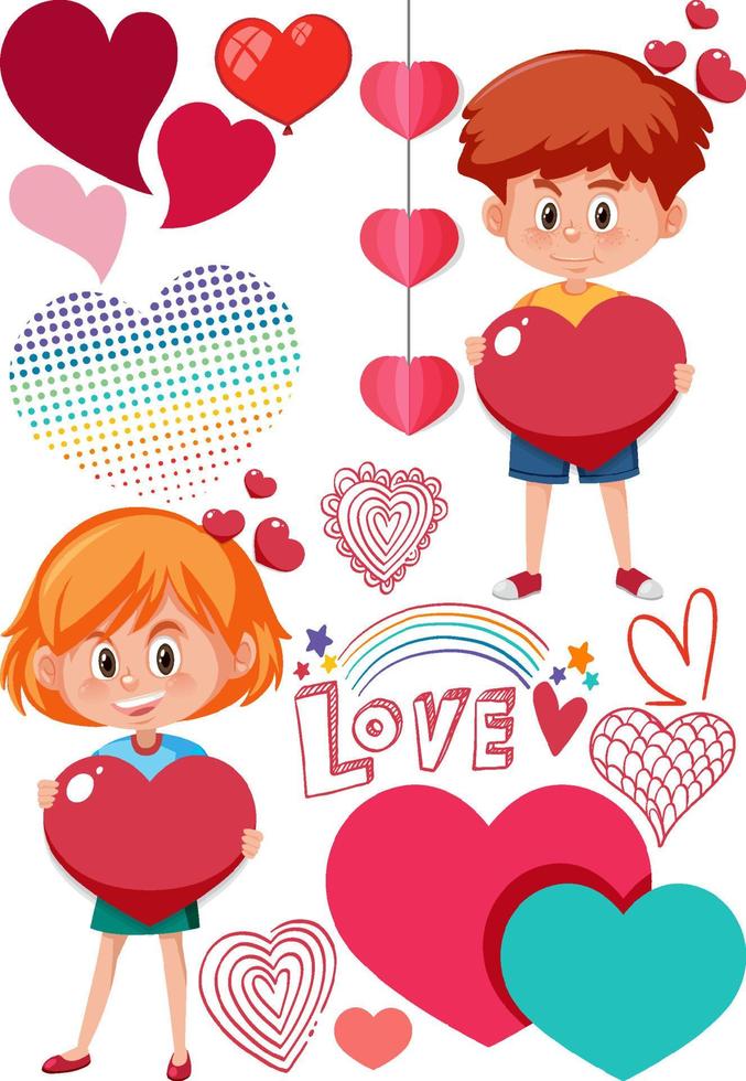 Valentine theme with many hearts vector