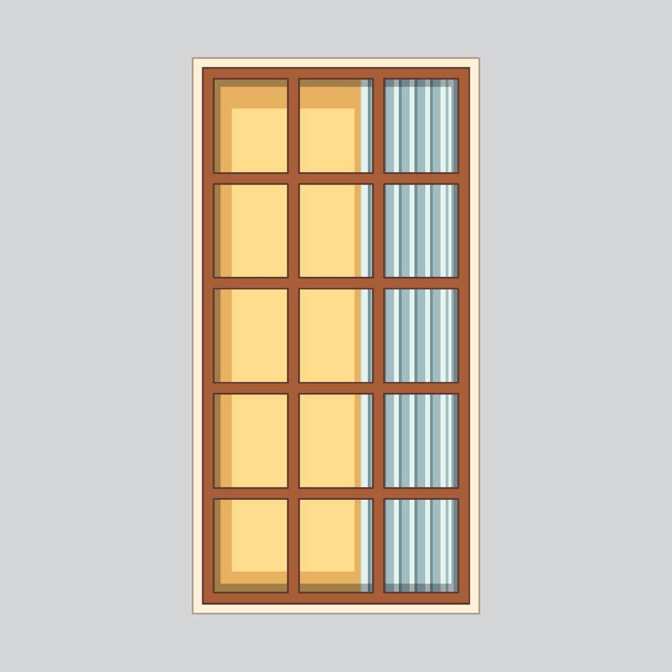 ventana de madera aislada para decoración vector