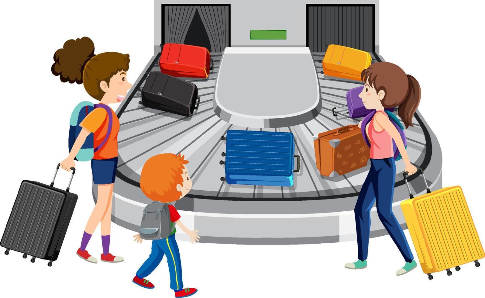 Arrival passengers waiting for their luggages vector