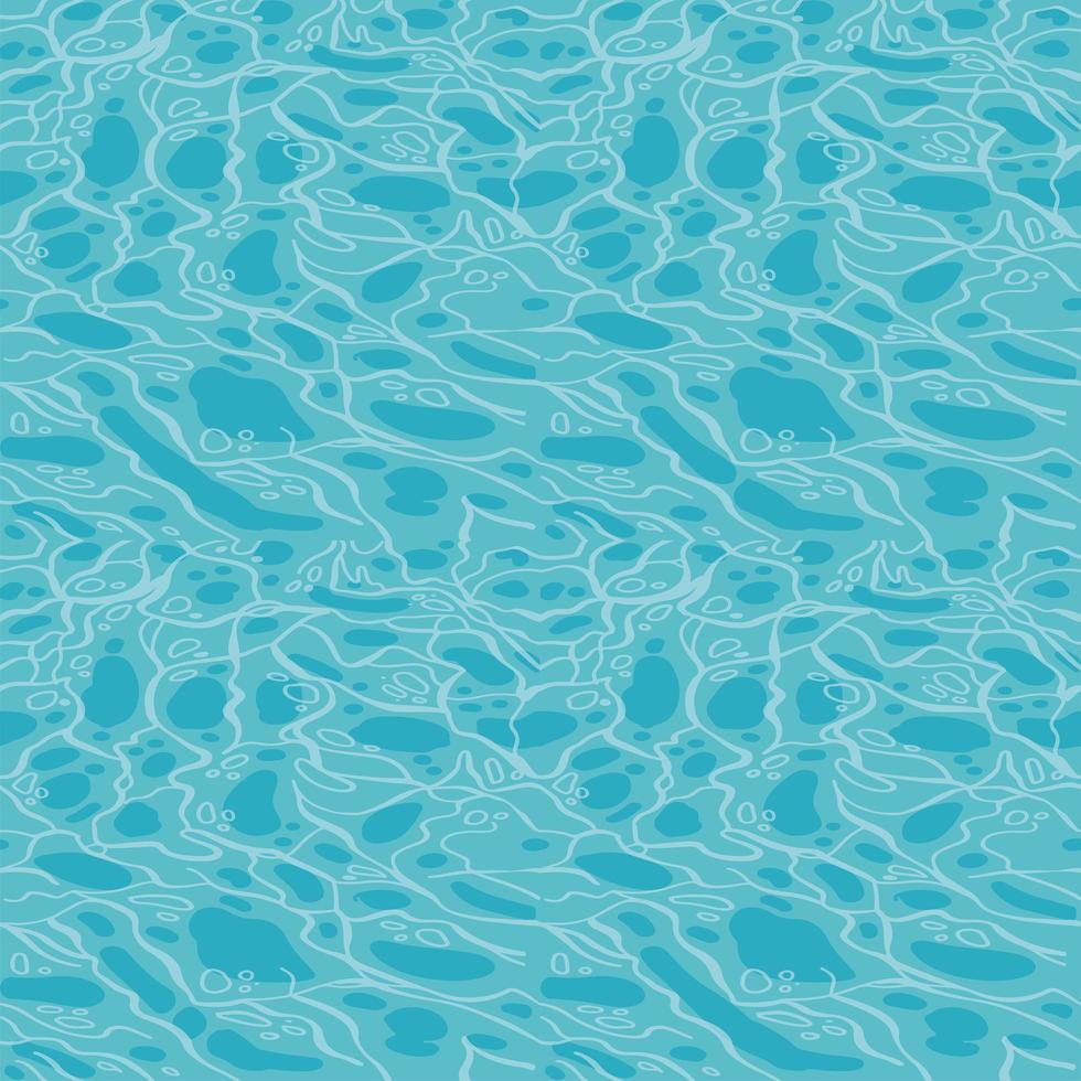 Seamless pattern with blue water surface. Swimming pool ripples background for summer banner. Flat vector illustration.