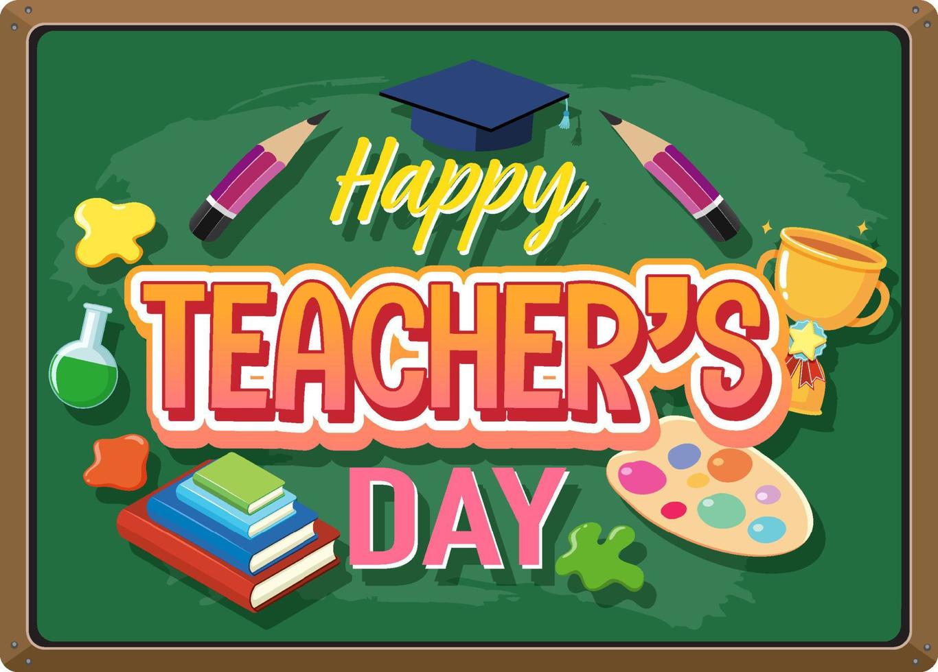 Happy Teacher's Day board banner vector