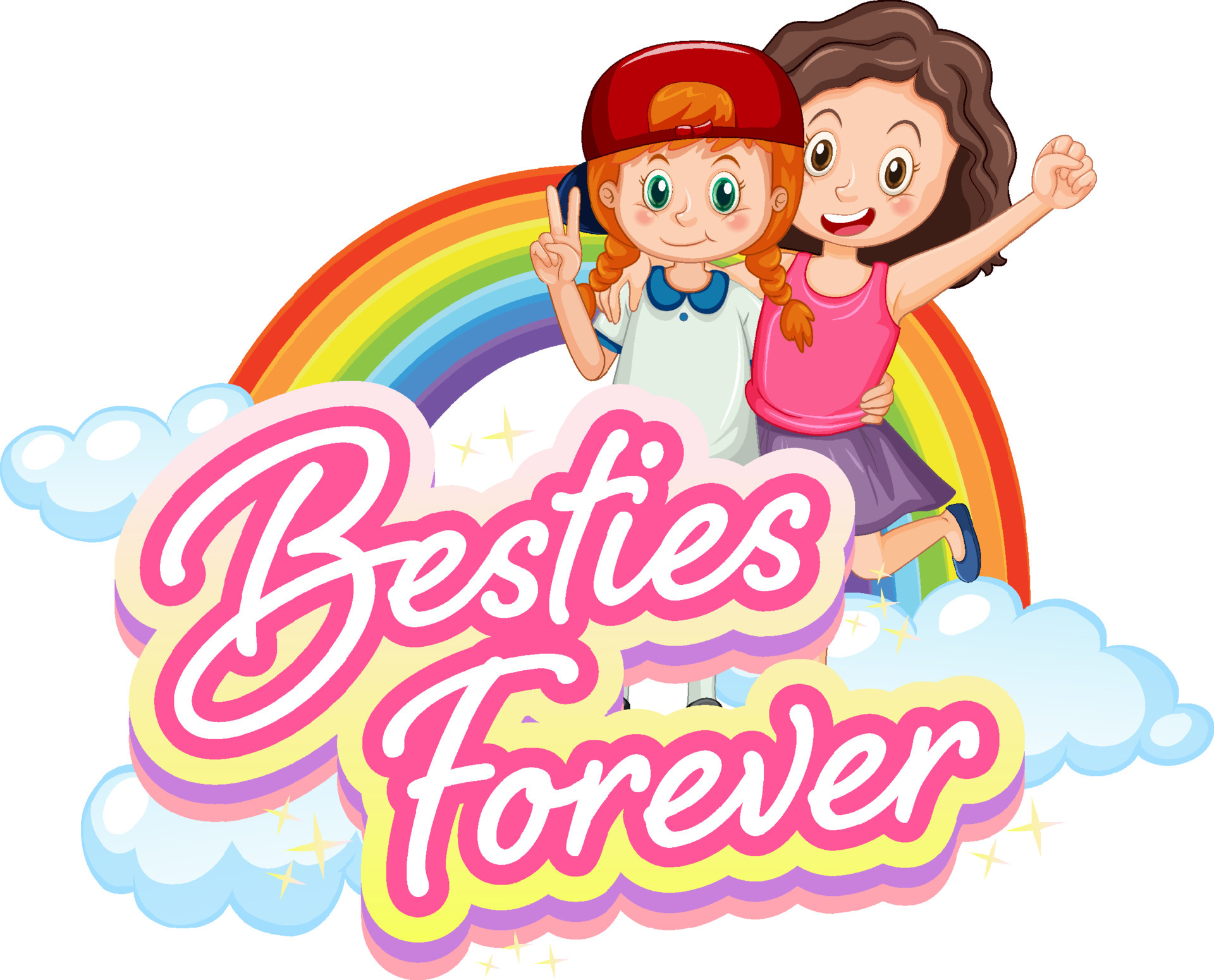 Bestie forever logo with two girls cartoon character 6036833 Vector Art at Vecteezy Bestie forever logo with two girls cartoon character 6036833 Vector Art at Vecteezy