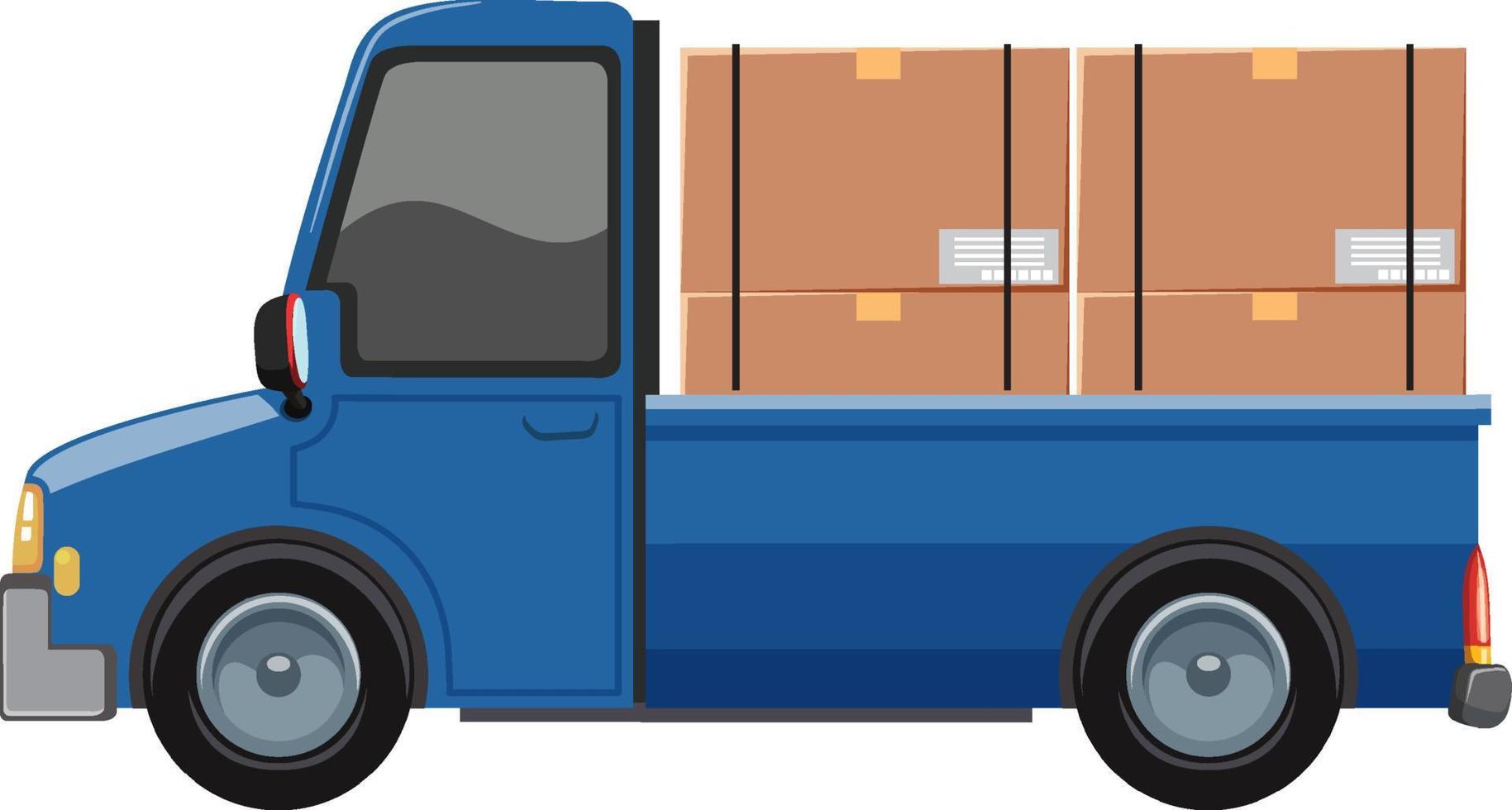 camión de reparto con paquetes vector