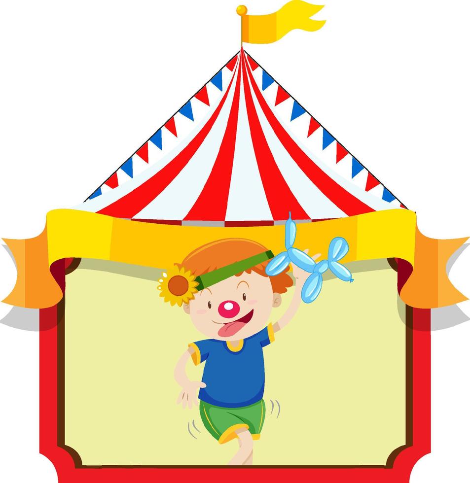 Happy boy with clown nose and balloon vector