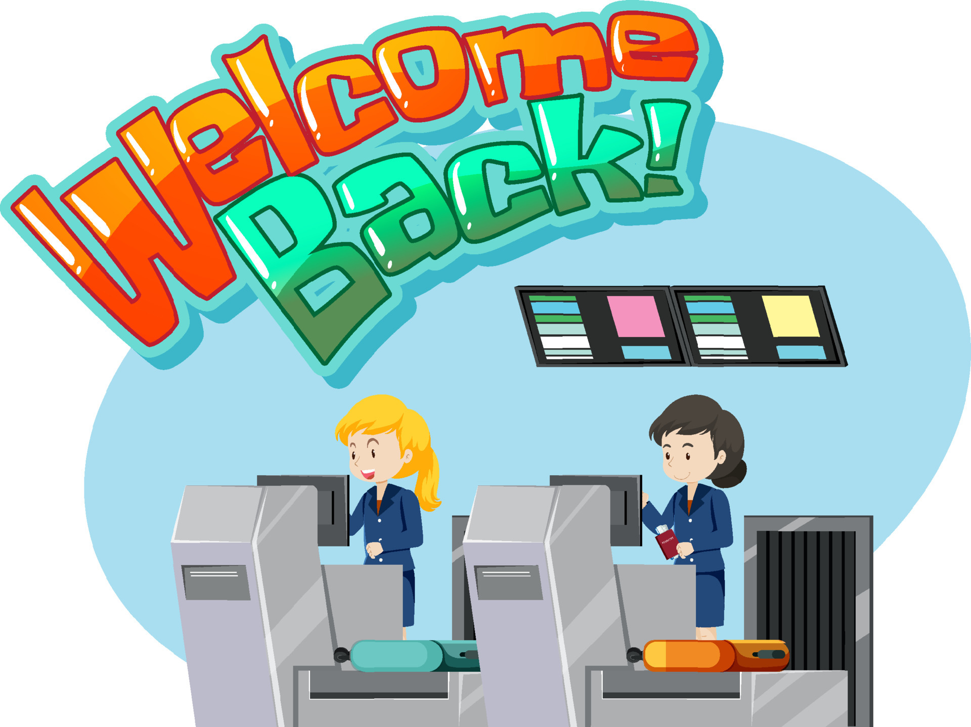 Back logo banner with ground service staffs 6036906 Vector Art at Vecteezy