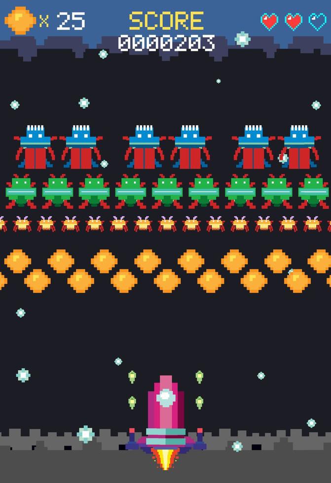 Space game user interface template vector