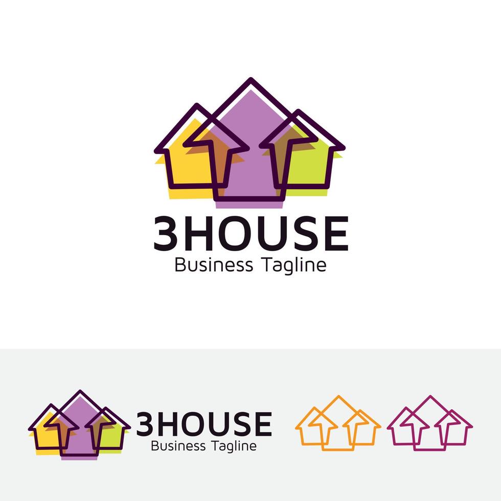 diseño de logotipo de casa creativa vector