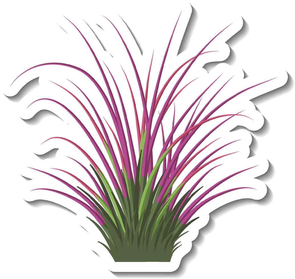Clump of purple grass in cartoon style vector