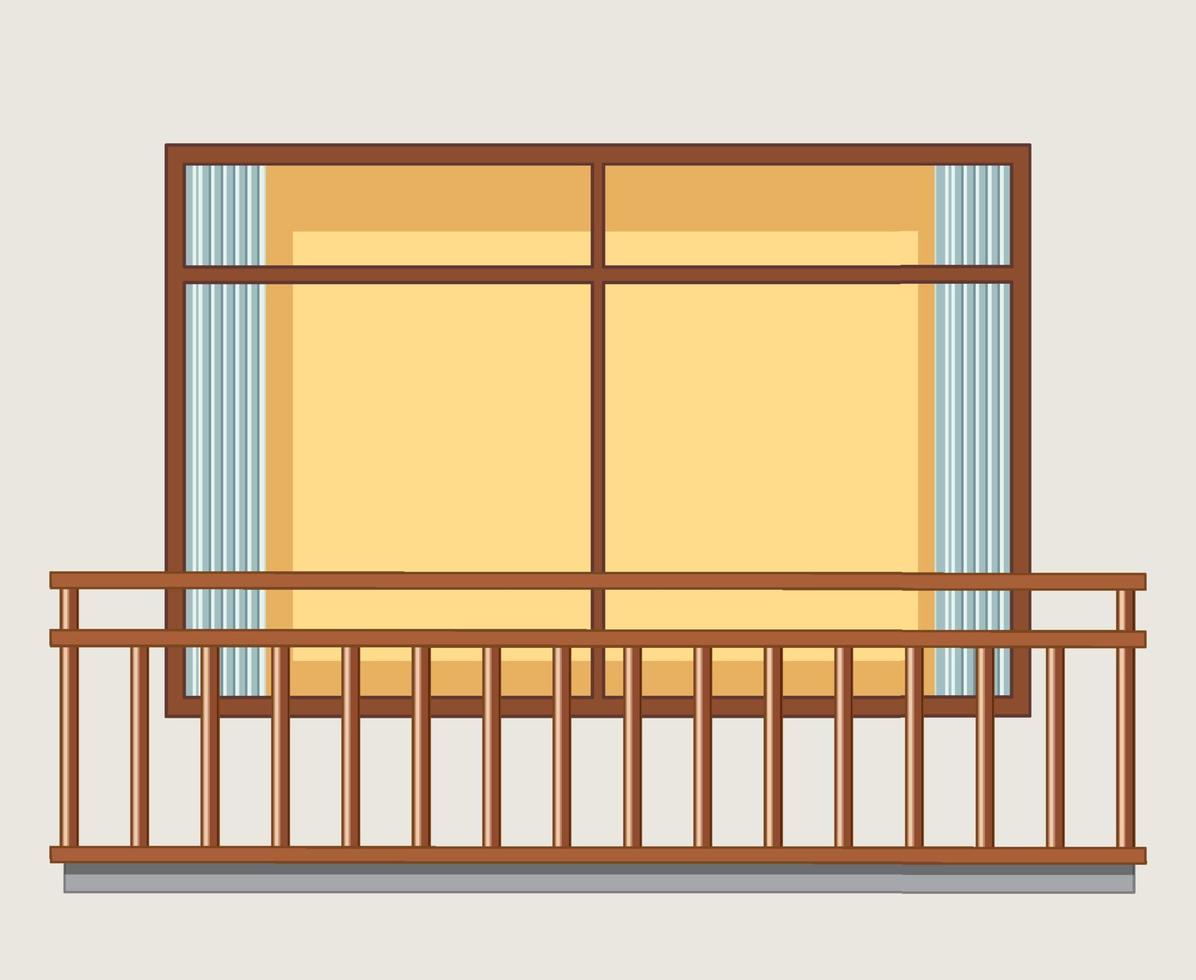 Isolated wooden window for decor vector