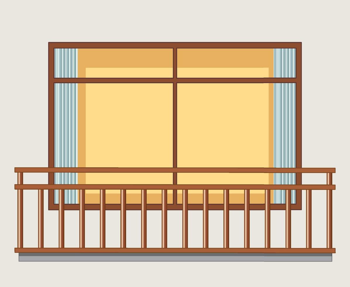 ventana de madera aislada para decoración vector